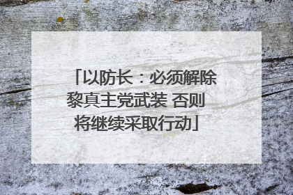 以防长:必须解除黎真主党武装 否则将继续采取行动