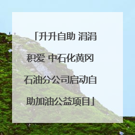 升升自助 涓涓积爱 中石化黄冈石油分公司启动自助加油公益项目