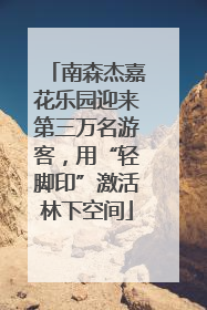 南森杰嘉花乐园迎来第三万名游客，用“轻脚印”激活林下空间