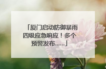 厦门启动防御暴雨四级应急响应！多个预警发布……