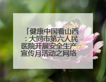 健康中国看山西：大同市第六人民医院开展安全生产宣传月活动之网络安全知识培训