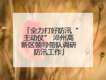 全力打好防汛“主动仗” 漳州高新区领导带队调研防汛工作