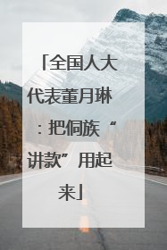 全国人大代表董月琳：把侗族“讲款”用起来