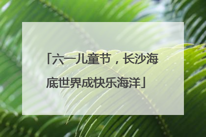 六一儿童节，长沙海底世界成快乐海洋