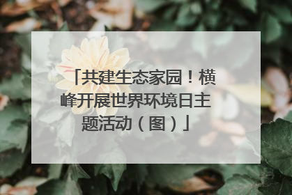 共建生态家园！横峰开展世界环境日主题活动（图）