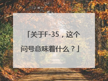 关于F-35，这个问号意味着什么？
