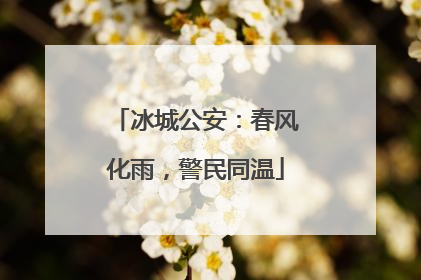 冰城公安：春风化雨，警民同温