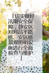 切实做好汛期安全保障，静安区对对昌平路桥、安远桥景观照明设施进行全面检查与维护