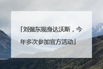 刘强东现身达沃斯，今年多次参加官方活动