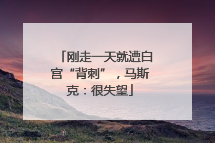 刚走一天就遭白宫“背刺”，马斯克：很失望