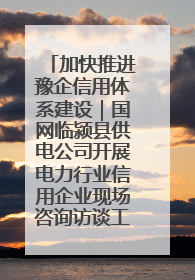 加快推进豫企信用体系建设｜国网临颍县供电公司开展电力行业信用企业现场咨询访谈工作
