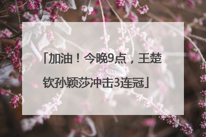 加油！今晚9点，王楚钦孙颖莎冲击3连冠