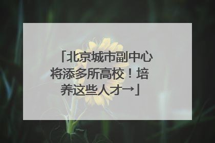 北京城市副中心将添多所高校！培养这些人才→