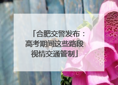 合肥交警发布：高考期间这些路段视情交通管制