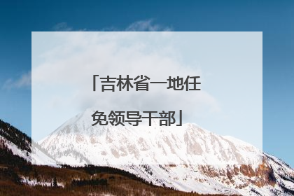吉林省一地任免领导干部