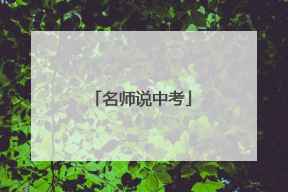 名师说中考
