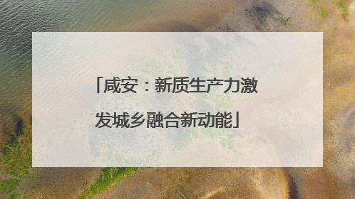 咸安：新质生产力激发城乡融合新动能