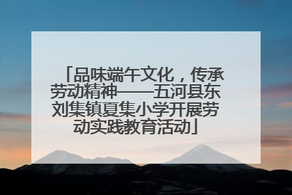 品味端午文化，传承劳动精神——五河县东刘集镇夏集小学开展劳动实践教育活动