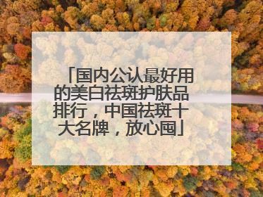 国内公认最好用的美白祛斑护肤品排行，中国祛斑十大名牌，放心囤