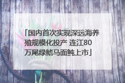 国内首次实现深远海养殖规模化投产 连江80万尾绿鳍马面鲀上市