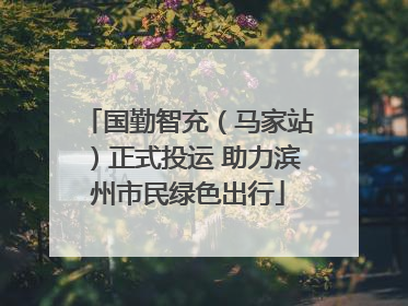 国勤智充（马家站）正式投运 助力滨州市民绿色出行