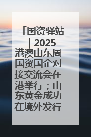 国资驿站｜2025港澳山东周国资国企对接交流会在港举行；山东黄金成功在境外发行3亿美元绿色债券
