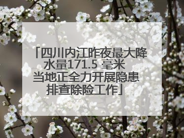 四川内江昨夜最大降水量171.5 毫米 当地正全力开展隐患排查除险工作