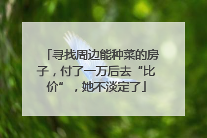 寻找周边能种菜的房子，付了一万后去“比价”，她不淡定了