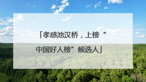 孝感池汉桥，上榜“中国好人榜”候选人
