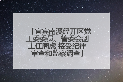 宜宾南溪经开区党工委委员、管委会副主任周虎 接受纪律审查和监察调查