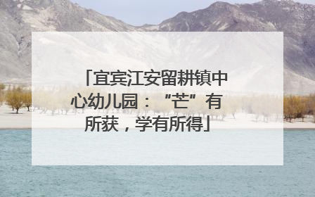 宜宾江安留耕镇中心幼儿园：“芒”有所获，学有所得