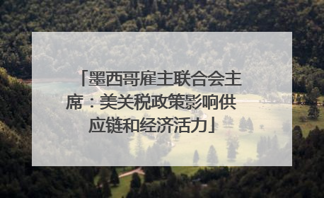 墨西哥雇主联合会主席：美关税政策影响供应链和经济活力