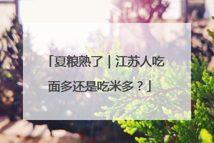 夏粮熟了｜江苏人吃面多还是吃米多？