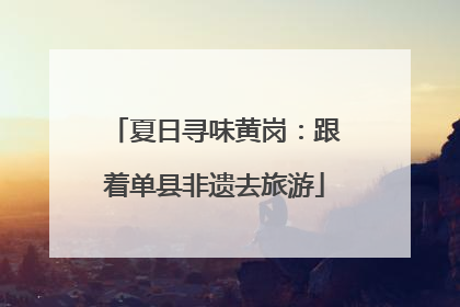 夏日寻味黄岗：跟着单县非遗去旅游