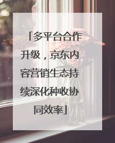 多平台合作升级，京东内容营销生态持续深化种收协同效率