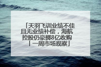 天羽飞训业绩不佳且无业绩补偿，海航控股仍豪掷8亿收购丨一周市场观察