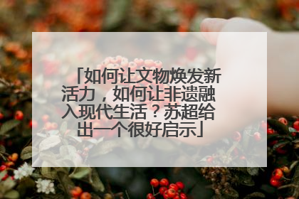 如何让文物焕发新活力，如何让非遗融入现代生活？苏超给出一个很好启示