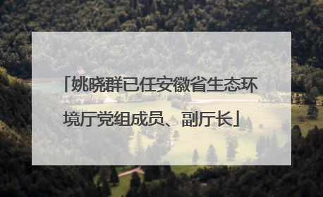 姚晓群已任安徽省生态环境厅党组成员、副厅长