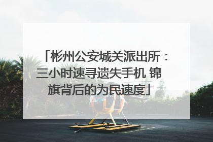 彬州公安城关派出所：三小时速寻遗失手机 锦旗背后的为民速度