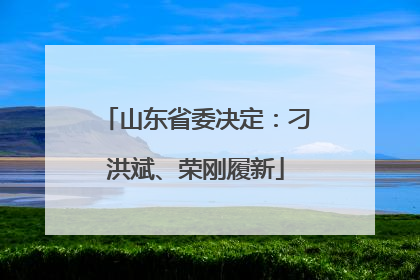 山东省委决定：刁洪斌、荣刚履新