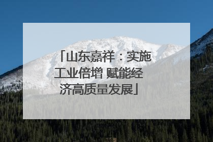 山东嘉祥：实施工业倍增 赋能经济高质量发展
