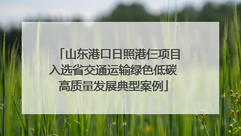 山东港口日照港仨项目入选省交通运输绿色低碳高质量发展典型案例