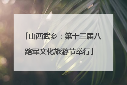 山西武乡：第十三届八路军文化旅游节举行