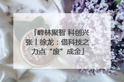峰林聚智 科创兴张丨徐龙：借科技之力点“废”成金