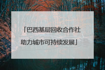 巴西基层回收合作社助力城市可持续发展