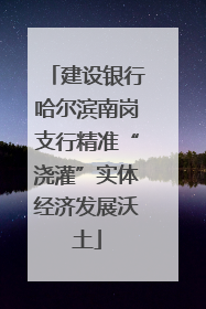 建设银行哈尔滨南岗支行精准“浇灌”实体经济发展沃土