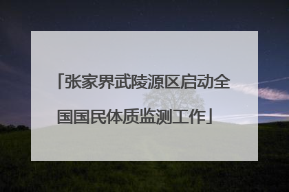 张家界武陵源区启动全国国民体质监测工作