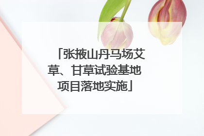 张掖山丹马场艾草、甘草试验基地项目落地实施