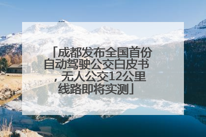 成都发布全国首份自动驾驶公交白皮书，无人公交12公里线路即将实测