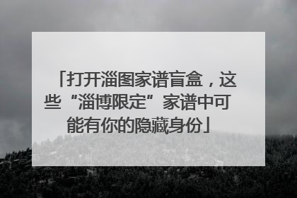 打开淄图家谱盲盒，这些“淄博限定”家谱中可能有你的隐藏身份